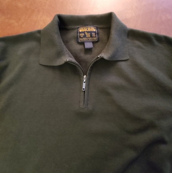 Woolrich Quarter zip pullover sweater. Dark olive green. Size XL. - Picture 6 of 8